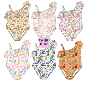 Personalizado surf verano playa sin mangas Niña bebé moda trajes de baño niños recién nacidos niñas al por mayor traje de baño de una pieza - Product Image 1