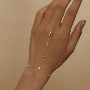 AB014 Trendiger Damen- und Mädchenschmuck 925 <span class=keywords><strong>Sterling</strong></span> Silber Böses-Auge-Ring Armband Kette für Geburtstagsgeschenk Tägliches Tragen Accessoires - Product Image 5