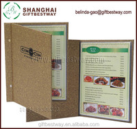 Dossier fantaisie en tissu bien conçu, couverture de Menu de Restaurant