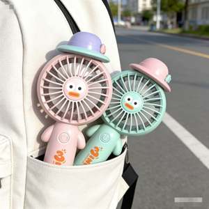 Ventilador de Mano Personalizado de Fábrica con Diseño de Dibujos Animados, 3 Velocidades, 500mAh, Venta al por Mayor, Lindo Ventilador con Forma de Sombrero - Product Image 4