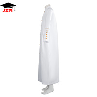 Soporte de alta calidad logotipo personalizado clero sotana blanco Iglesia sacerdote túnica