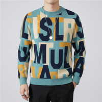Pull en tricot d'hiver personnalisé OEM vintage en jacquard avec lettres et blocs de couleur pour homme