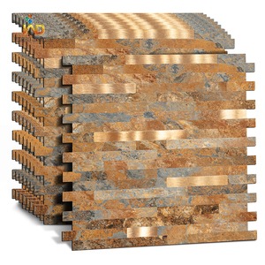 Tira de PVC dorado Peel and Stick Backsplash <span class=keywords><strong>Mosaico</strong></span> de metal plateado Azulejos de <span class=keywords><strong>mosaico</strong></span> de pared aluminosos autoadhesivos - Product Image 1