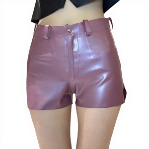 100% Natural <b>Latex</b> Woven Zipper Fly Casual Women's <b>Shorts</b> Customized in Size and Color OEM ODM - Product Image 2