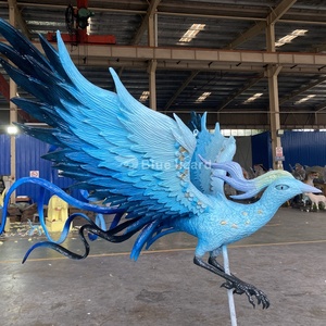 Personalizado de alta calidad exquisito Animatronic Animal pájaro mítico <span class=keywords><strong>bestias</strong></span> míticas clásico de montañas <span class=keywords><strong>y</strong></span> ríos Jing Wei estatua - Product Image 3