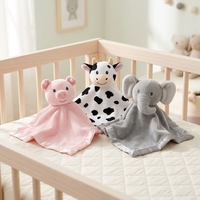 Ensemble de couvertures de sécurité en peluche super douce en coton PP, jouet en peluche en forme de cochon, vache, éléphant pour bébé et enfant, cadeau