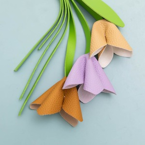 Creative Handmade Simulation Picking Golden Osmanthus Blossoms Bag Decoration Pu Leather Flower <b>Keychain</b> Flower Charms - Product Image 2