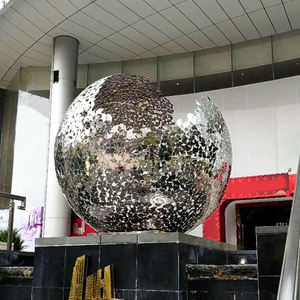 ภาพแอบสแตรกต์รูปใบไม้รวมรูปปั้นทรงกลมทำจากโลหะขนาดยักษ์บนโลกใบ K024เป็นสาธารณะทำจากสแตนเลสรูปปั้นในเมืองที่ทันสมัย - Product Image 1