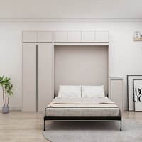 Lit mural multifonctionnel moderne et simple de style européen, lit escamotable invisible pour panneaux, lit Murphy avec bureau pour étude ou balcon