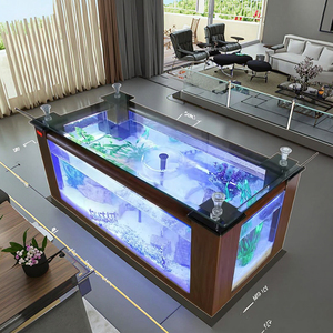 Tavolino <span class=keywords><strong>da</strong></span> Caffè in Vetro di Alta Qualità, Acquario Moderno 150L 25W, Forma Rettangolare, <span class=keywords><strong>Arredamento</strong></span> Ecologico per Soggiorno, Bagno e Scrivania - Product Image 4