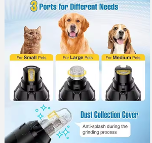 शांत 6-स्पीड रिचार्जेबल कुत्ता नाखून ग्राइंडर क्लिपर्स के साथ छोटे मध्यम बड़े कुत्ते बिल्लियों के लिए - Product Image 5