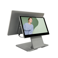Sistema POS Táctil de Doble Pantalla de Aluminio de 15.6 Pulgadas, Windows 10, CPU I3, 2GB de RAM, 32GB de Memoria, Wi-Fi 6, Terminal Todo en Uno