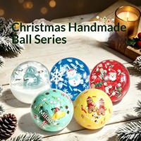 Balle Squishy de Noël en Gros Faite à la Main, Jouet Sensoriel à Remontée Lente, Anti-Stress de Vacances, Décompression à Presser pour Coffret Cadeau