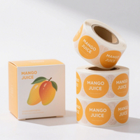 Étiquettes adhésives en rouleau personnalisées, estampées à chaud avec du feuille d'or, résistantes aux UV, en vinyle PVC PET papier, pour l'emballage du thé et du café
