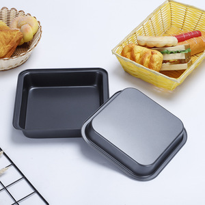 Square Baking Pan Carbon Steel Non Stick Cake Mold Household Kitchen Baking Tool Black Square Shape - Product Image 5