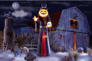 20ft Gemmry Yard Aiblown Pumpkin Head <strong>Grinch</strong> Blow Ups air Puppets Decorations Halloween Pumpkin Reaper <strong>Inflatable</strong> - Product Image 4