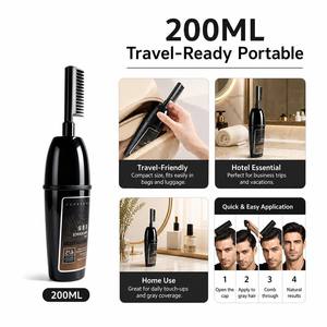 CHU·YAN Coloration permanente pour cheveux 200ML liquide avec applicateur peigne pour couvrir les cheveux gris tous types de cheveux - Product Image 1