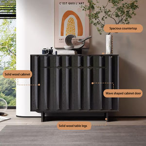 סלון nordic עץ מלא יוקרה צד שחור צד מזנון שולחן סלון מגירה מודרני אחסון מטבח חדר אוכל צד נעליים - Product Image 2