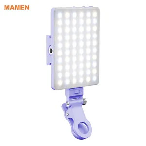  MAMEN zweifarbige Konferenzbeleuchtung Fotografie Licht LED Smartphone Clip Video LED Telefon füllen Licht