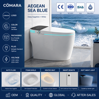 WC intelligent sans réservoir avec bidet intégré, siège en céramique monobloc, chasse d'eau automatique, siège chauffant, eau chaude, séchage, température réglable, télécommande