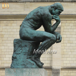 Statue du Penseur en <span class=keywords><strong>bronze</strong></span> grandeur nature, sculpture célèbre <span class=keywords><strong>de</strong></span> <span class=keywords><strong>Rodin</strong></span> pour la décoration <span class=keywords><strong>de</strong></span> jardin extérieur - Product Image 4