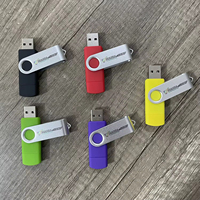Memoria USB Personalizada con Logotipo, Tipo C OTG, Metálica, Doble USB 2.0, OTG Flash 3.0, Alta Velocidad, Giratoria