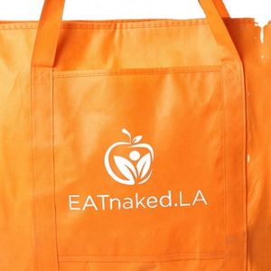 Bolso no tejido para el almuerzo con aislamiento térmico, bolsa refrigeradora para entregar alimentos, logotipo personalizado desechable impreso personalizado promocional al por mayor - Product Image 4