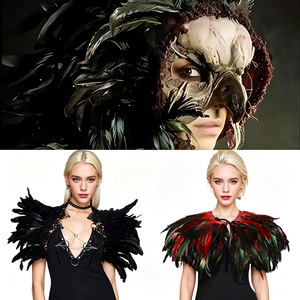 Plumas <span class=keywords><strong>de</strong></span> gallo coloridas y llamativas para disfraces góticos oscuros <span class=keywords><strong>de</strong></span> <span class=keywords><strong>bruja</strong></span> y vampiro, fénix, grión y pájaro relámpago, tocados tribales, máscaras y accesorios <span class=keywords><strong>de</strong></span> fiesta. - Product Image 5