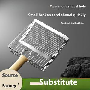 Pá para Areia de Gato em Aço Inoxidável Ecológica com Cabo Longo, Design de Furos Finos, Grande Capacidade para Excrementos, Lavável - Product Image 5