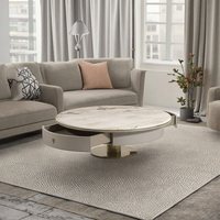Table basse italienne en bois de bouleau avec tiroir rotatif, lumière personnalisée, design Wabi-Sabi mobile pour le salon et la maison