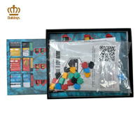 Jeu de dés promotionnels OEM personnalisés avec impression offset, pièces de jeu de société, boîte d'emballage en carton offset avec logo personnalisé pour la famille