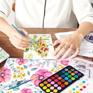 Juego de Pinturas de Acuarela Lavables de 48 Colores, con un Pincel, un Pincel de Agua Recargable y una Paleta para Niños y Adultos - Product Image 5