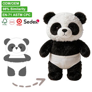Peluche Panda Personalizzato Morbido e Adorabile, Cuscino Imbottito in Cotone PP, Conforme EN71, Peluche Ricamato Accogliente per Mascotte e Souvenir - Product Image 1