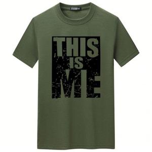 Camisetas de Verano Casuales con Estampado de Letras 'This Is <span class=keywords><strong>Me</strong></span>', Camiseta de Manga Corta con Cuello Redondo Transpirable para Hombre, Talla Grande - Product Image 5