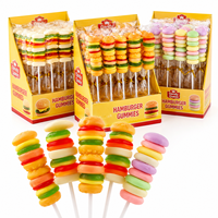 Gomitas de Hamburguesa Mini al por Mayor, Envueltas Individualmente, Gomitas de Gelatina con Forma de Hamburguesa, Paquete en Frasco, Caja de Exhibición, Fábrica OEM ODM