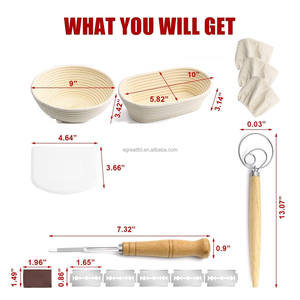 Bread Proofing Basket Sourdough Starter Bread <b>Baking</b> Supplies Tools or Bread Making Basket Gift Set - Product Image 3