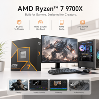 Prosesor Gaming 9700X 8-Core 16-Thread 5.5GHz 32MB L3 105W Socket AM5 DDR5 PCIe 5.0 Boxed untuk Pembuat PC Tersedia