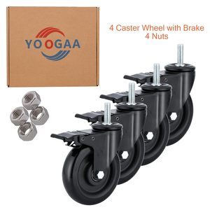 Stangenrollen <span class=keywords><strong>5</strong></span> Zoll Rollen Sicherheits-Doppelverriegelung 1500Lbs Schwerlast Gewinde-Eisenstangenrollen Geräuschlose Schwenkrollen - Product Image 6