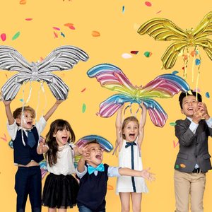 Butterfly Wing Balloon Colorful Fairy Wings Balloon Halloween <b>Dress</b> for Girls Boys Fairy Jungle Theme Party Decor Balloons - Product Image 5