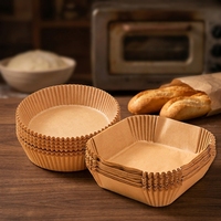 Papier sulfurisé en pâte de bois vierge épaissie certifiée, résistant à 230°C, avec revêtement silicone, pour friteuse à air et cuisson du pain