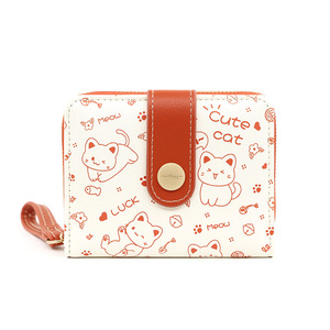 Lovely Cute Cat Designer Women Wallet Luxury <b>Wristlet</b> Wallet for Women Leather Credit Card Wallet Short Purse - Product Image 5