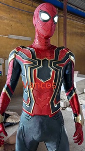 Statue d'araignée en fer grandeur nature de 1,9 m, figurine Spider-Man <span class=keywords><strong>Avengers</strong></span>, sculpture en résine avec yeux LED pour salle de <span class=keywords><strong>jeux</strong></span>, man cave, objet de collection - Product Image 4