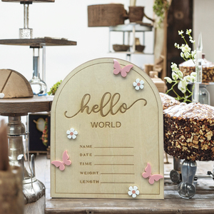 Fée porte Style bébé Souvenir sculpté à la main en bois hôpital annonce de <span class=keywords><strong>naissance</strong></span> - Product Image 4