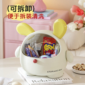 Creative Cartoon Rabbit Hair Accessory Storage Box Plastic Covered Desk Organizer for Office or Bedroom Use - Product Image 4