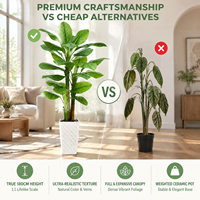 Arbre bananier artificiel de 1,5 m, plante tropicale artificielle avec feuilles réalistes pour la décoration de la maison, du bureau ou du porche.