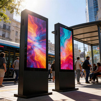 Kiosque publicitaire extérieur sur pied, étanche, résistant à la pluie, écran tactile haute définition et haute luminosité