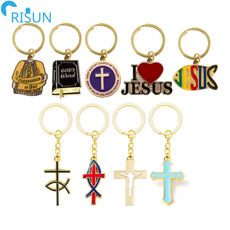 Kunden spezifisches Christentum Liebe Jesus Gott Heilige Bibel Kreuz Christliche Schlüssel anhänger Schlüssel anhänger Anhänger Benutzer definierter christlicher Schlüssel bund
