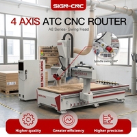 Routeur CNC 4 axes ATC 1325 à forte force de coupe pour le travail du bois, la sculpture et la gravure 3D sur bois, MDF, meubles et portes