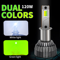 Luz LED para Auto de Doble Color M6G 120W, Sin Errores, Plug and Play, H1 H3 H7 H8 H9 H11 H4 H16 9005 9006 9012, Compatible con Canbus, 12V/24V para GMC