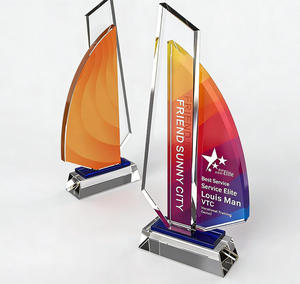 Trophée Créatif en Cristal Sablé Personnalisable pour Réunions Annuelles et Commémoration des Employés Exceptionnels - Product Image 3